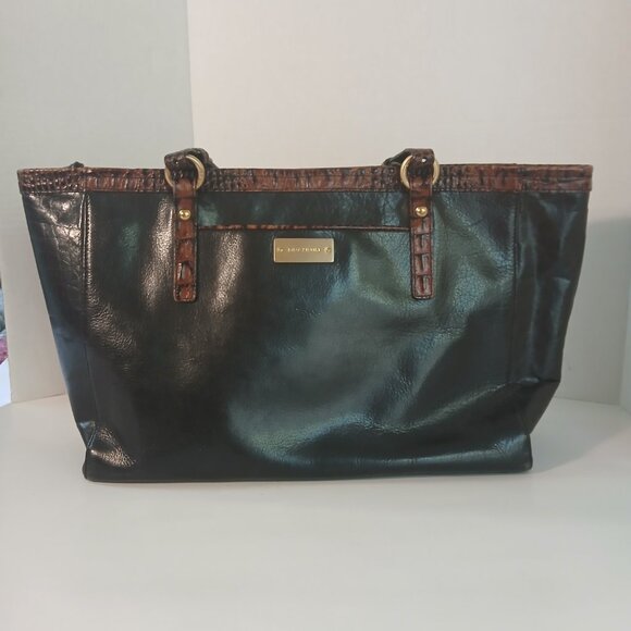 Brahmin Handbag, Black leather with brown trim - Picture 11 of 11